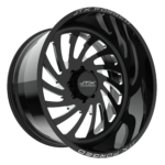Black JTX Forged wheel with unique design.