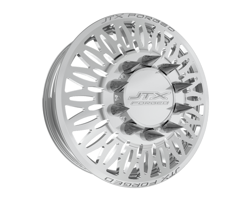 Silver alloy wheel with intricate spoke design.