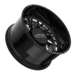 Black alloy wheel with intricate spoke design.