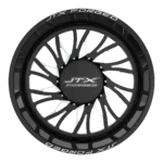 Black and silver custom car wheel rim.
