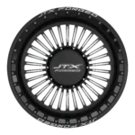 Black JTX Forged wheel with silver spokes.